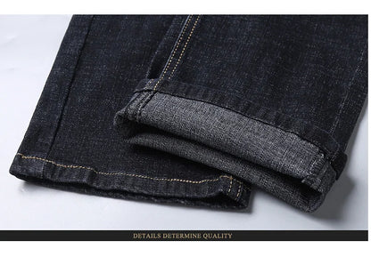 Men’s Classic Black Jeans — Soft Biker Denim Pants Jean Homme Pantalones Hombre Masculino Overalls, Sizes 32-38