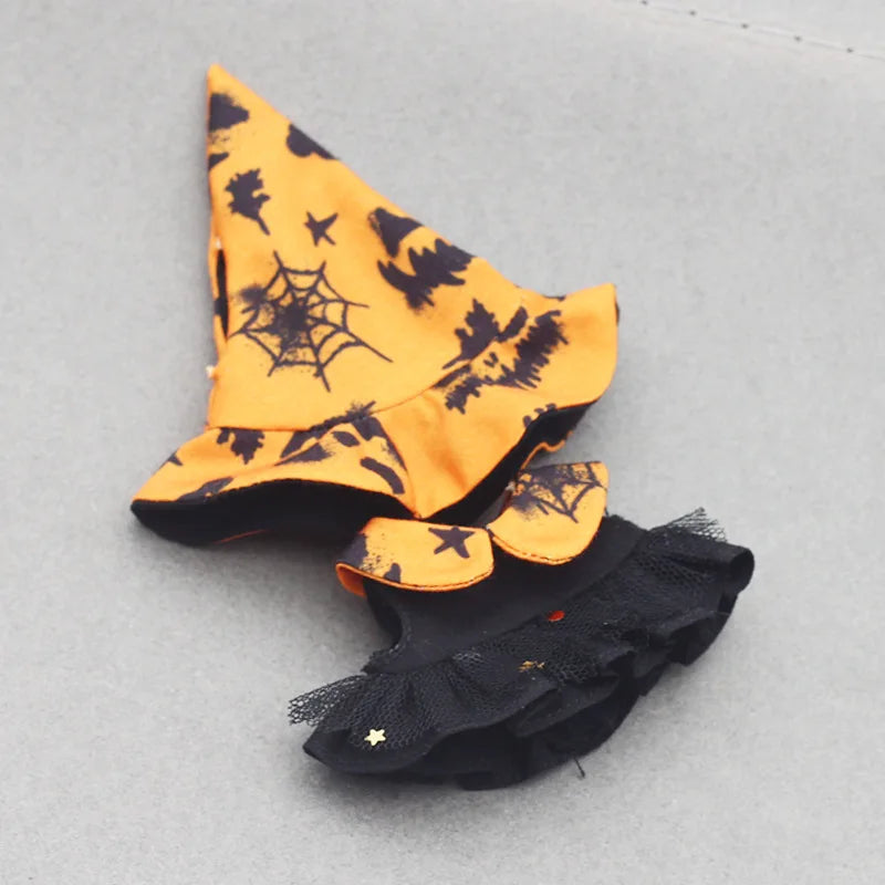 Labubu Halloween Cloak Dress with Hat — 10.5cm V4 The Monsters Pin for Love Series Doll Clothes & Accessories