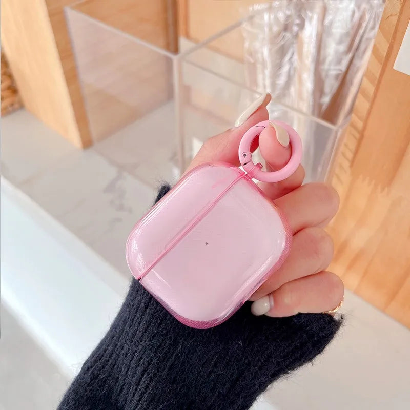 Fluorescent Candy Color Earphone Cover for Apple AirPods 1/2/3/4 & Pro 3 — Crystal Clear Soft TPU Transparent Protective Case