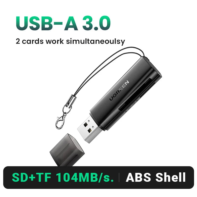 UGREEN USB 3.0 Card Reader – SD/Micro SD/TF Memory Card Adapter for PC & Laptop Accessories