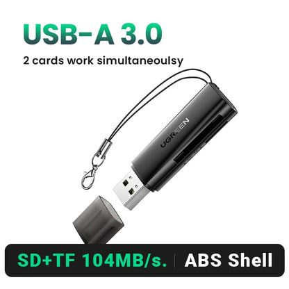 UGREEN USB 3.0 Card Reader – SD/Micro SD/TF Memory Card Adapter for PC & Laptop Accessories