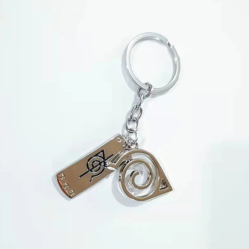 Anime Konoha Necklace & Keychain – Akatsuki Sharingan Jiraiya Pendant for Sasuke, Kakashi Cosplay Jewelry Gift