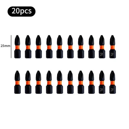20PCS PH2 Magnetic Screwdriver Bit Set – 25mm Alloy Steel Anti-Slip Impact Phillips Drill Bits for Electric Screwdrivers & Outdoor Use