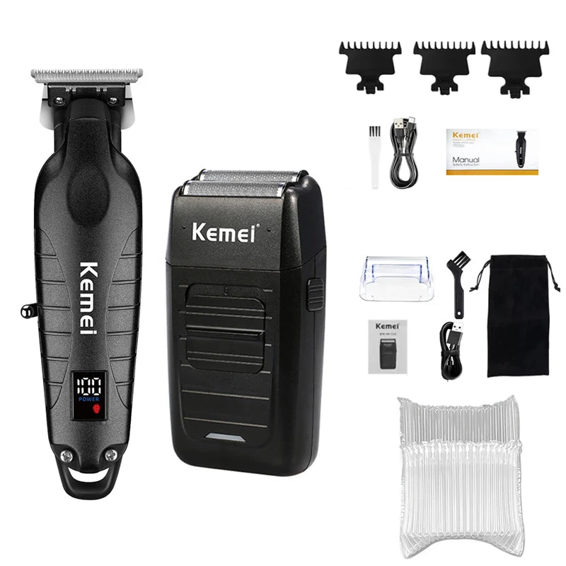 Kemei Hair Clipper Kit — Electric Trimmer & Shaver for Men, KM-2290/2293/1102