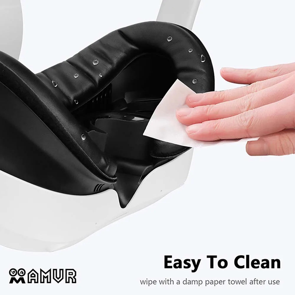 PU Leather Eye Mask Cover for PICO 4/4 Pro/Ultra – AMVR VR Headset Face Cushion Protector   1/2