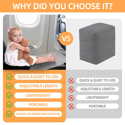 Kids Travel Airplane Bed: Portable Foot Rest Hammock for Baby Pedals, Seat Extender Leg Rest - Comfortable Airplane Travel Solution for Kids