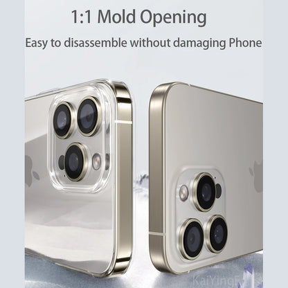 Luxury Clear iPhone Case - Transparent Soft TPU Silicone Back Cover for iPhone 8 Plus XR XS 11 12 13 14 15 16 Pro Max