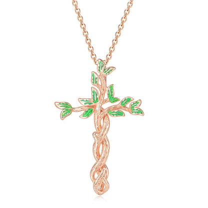 Heart Cross Pendant Necklace for Women – Double Color Aesthetic Choker Chain with Cross Design, Stainless Steel Christmas Gift Jewelry N231