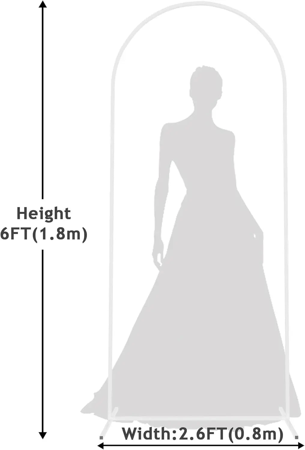 White Wedding Arch Stand - 6FT to 7.2FT Balloon Holder & Party Backdrop Decoration Frame