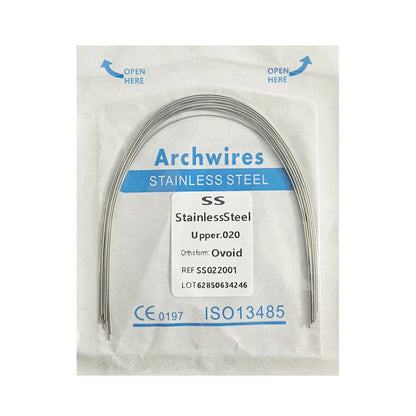 10PCS Dental Orthodontic Arch Wire Set - Stainless Steel Round & Rectangular Dentist Ovoid Form Material