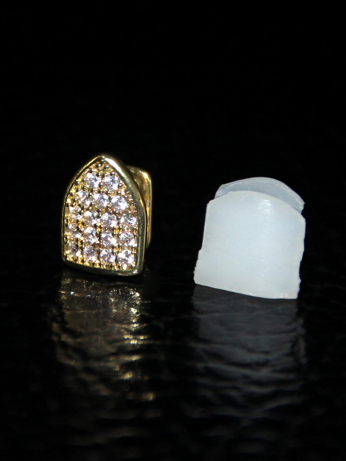 Full Zircon Inlaid Teeth Decoration – Hip Hop Style Single Teeth for Men & Women, Perfect for Dating & Party Wear