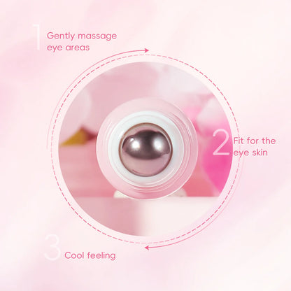 LAIKOU Sakura Eye Serum Roller — Hyaluronic Acid Moisturizing Cream for Eye Bags & Dark Circles, 15ml