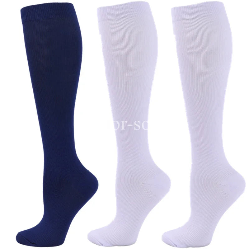 3 Pairs Knee High Compression Socks – Anti-Fatigue Support Stockings for Varicose Veins, Pain Relief & Sports Recovery (Men & Women)