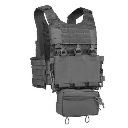Tactical Vest LV119 Plate Carrier Set – Lightweight OTB Maritime Airsoft Hunting Vest with Underbelly Bag & Triple Mag Pouch
