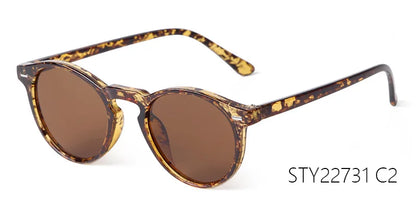 Vintage Round Sunglasses – 2024 Fashion Design for Men & Women, Retro Rivet Yellow & Blue Lens, Square Sun Glasses