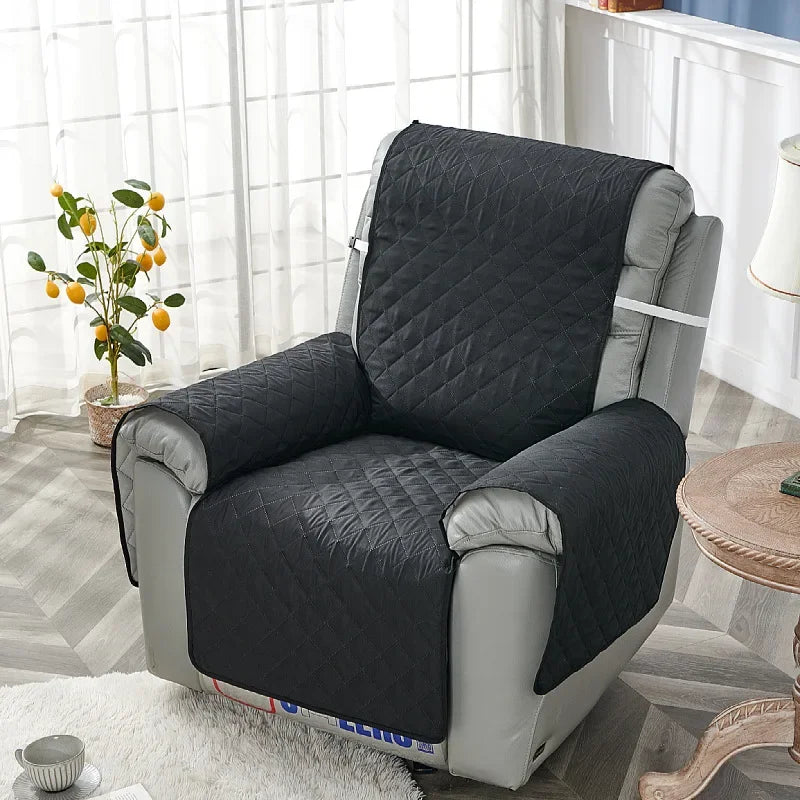 Anti-Slip Recliner Chair Cover – Quilted Solid Color Seat Slipcover, Anti-Wear Armchair Cushion for Living Room Home