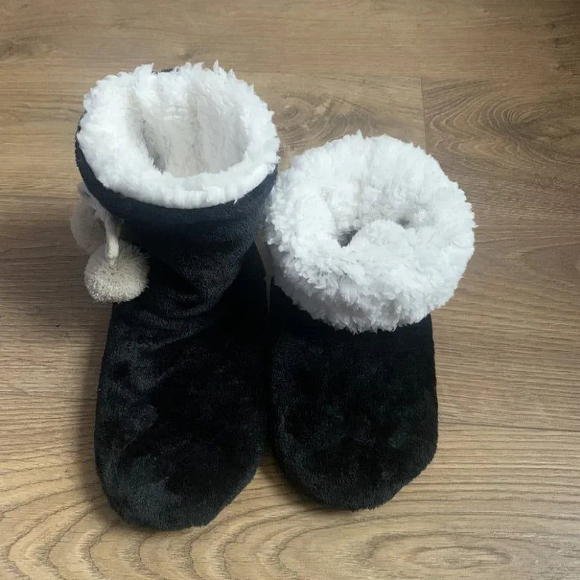 Women’s Winter Home Slipper Boots – Warm Fuzzy Plush Indoor Non-Slip Floor Shoes
