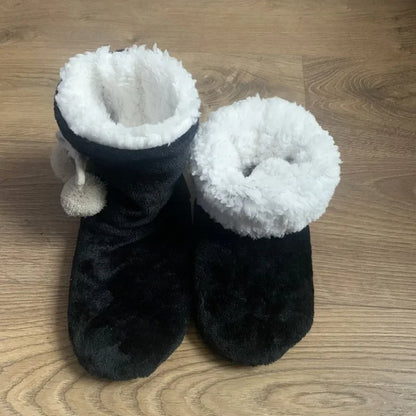 Women’s Winter Home Slipper Boots – Warm Fuzzy Plush Indoor Non-Slip Floor Shoes