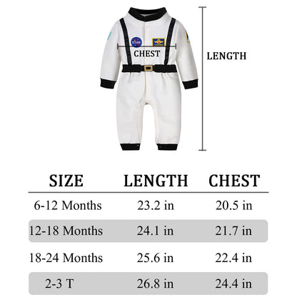 Toddler Astronaut Costume – Baby Boys Space Suit Romper, Infant Halloween & Birthday Party Cosplay Jumpsuit