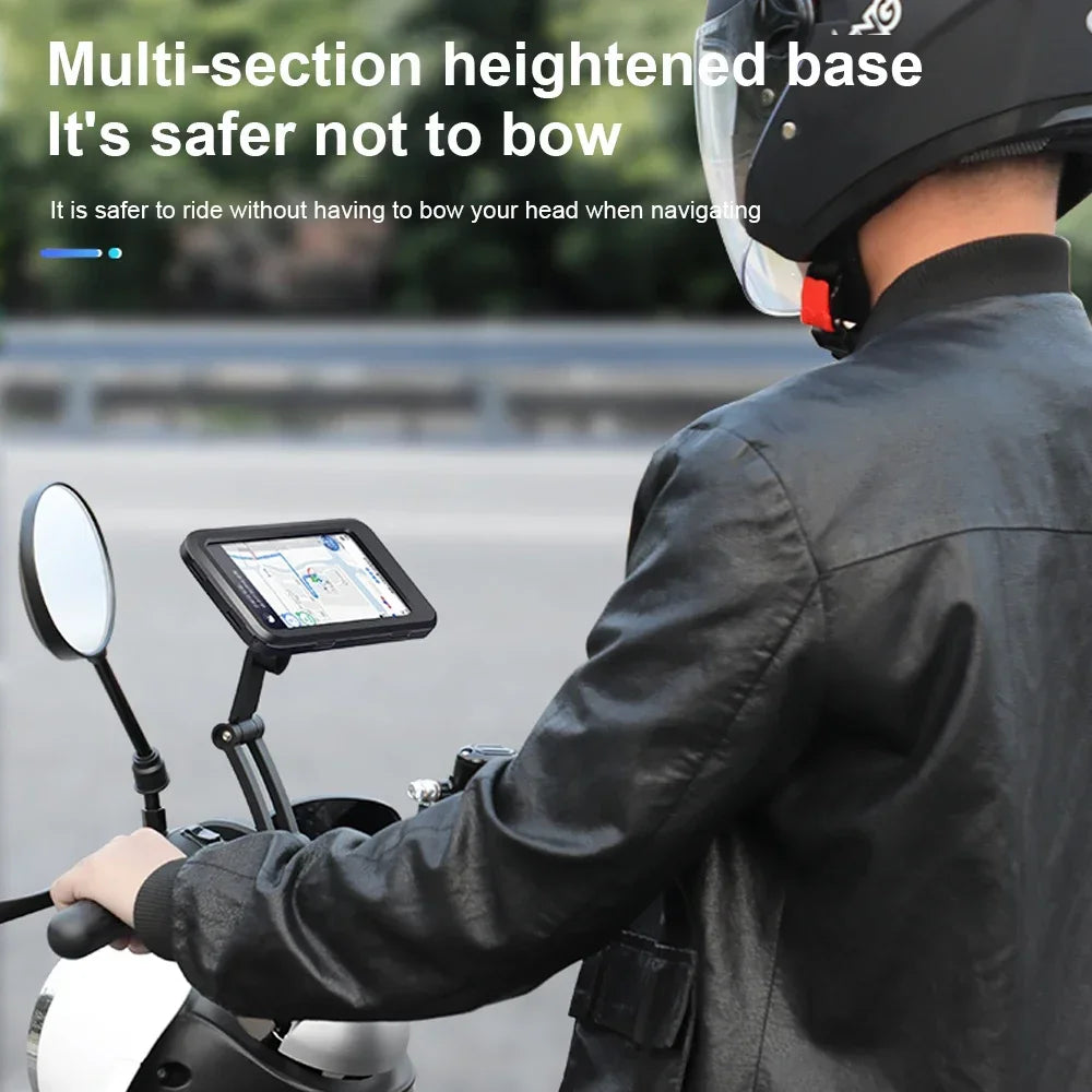 Waterproof Motorcycle Bike Mobile Phone Holder – Universal Bicycle GPS Support – 360° Swivel Adjustable Cellphone Holder
