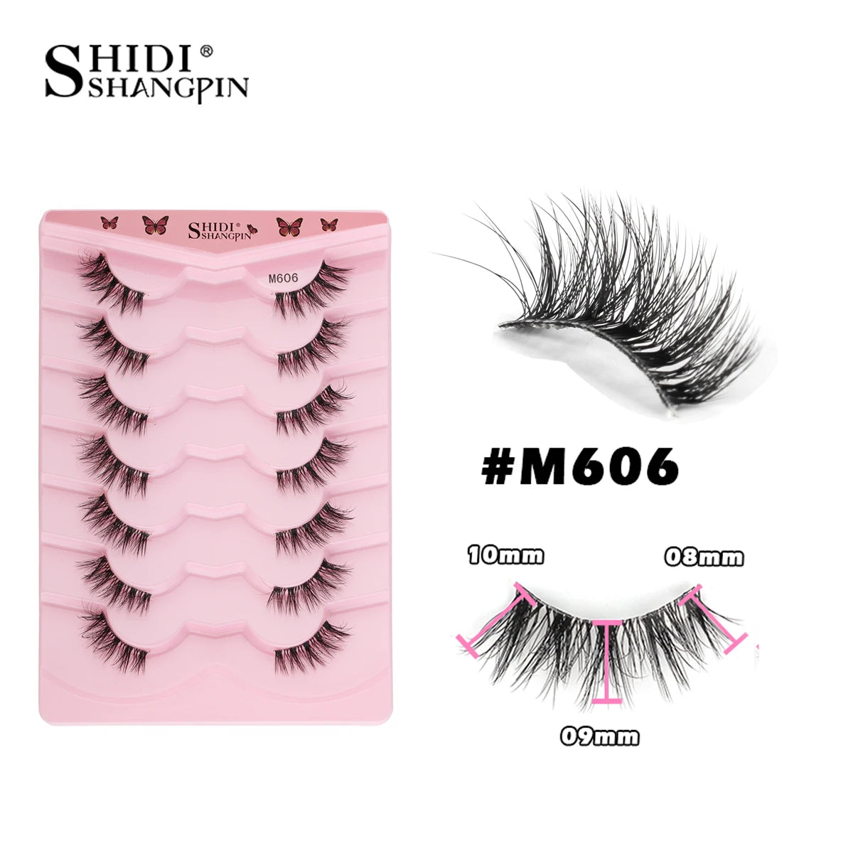 SHIDISHANGPIN 3D Half Cat Eye Lashes – Natural Winged Fox Faux Mink Eyelashes for Makeup