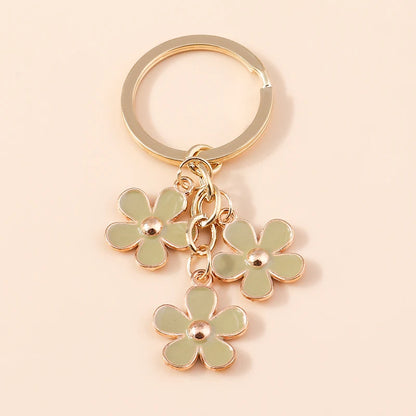 Sakura Flower Enamel Keychain - Colorful Cute Key Ring Handbag Accessory Gift for Women & Girls