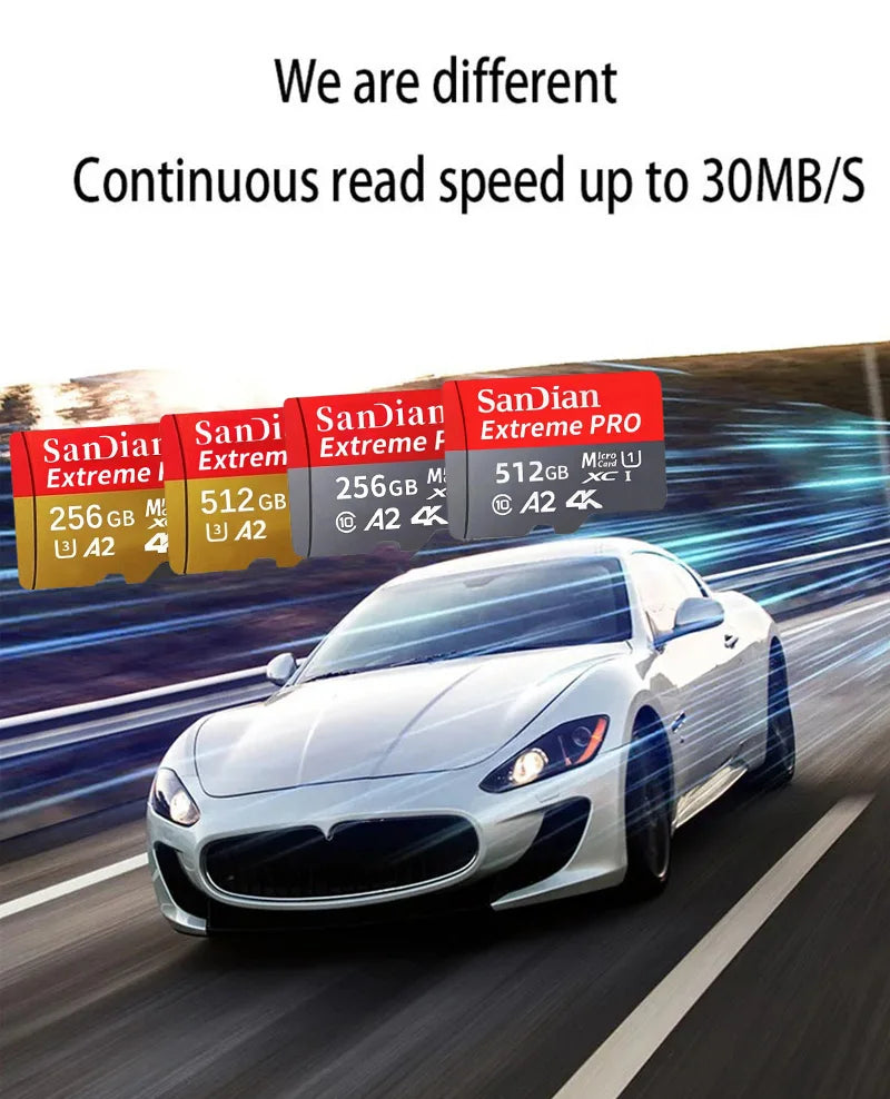 SanDian High-Speed SD & Micro SD Card – 256GB, 512GB, 1TB, 2TB Memory for Phone, Drone & Devices