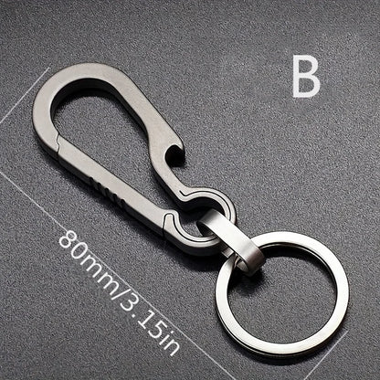 Titanium Carabiner Keychain – Hook Key Ring with Bottle Opener for Camping, Hiking & Outdoor Travel