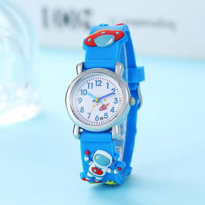 Kids’ Cartoon Astronaut UFO Quartz Watch - Fun Space-Themed Wristwatch for Students and Children