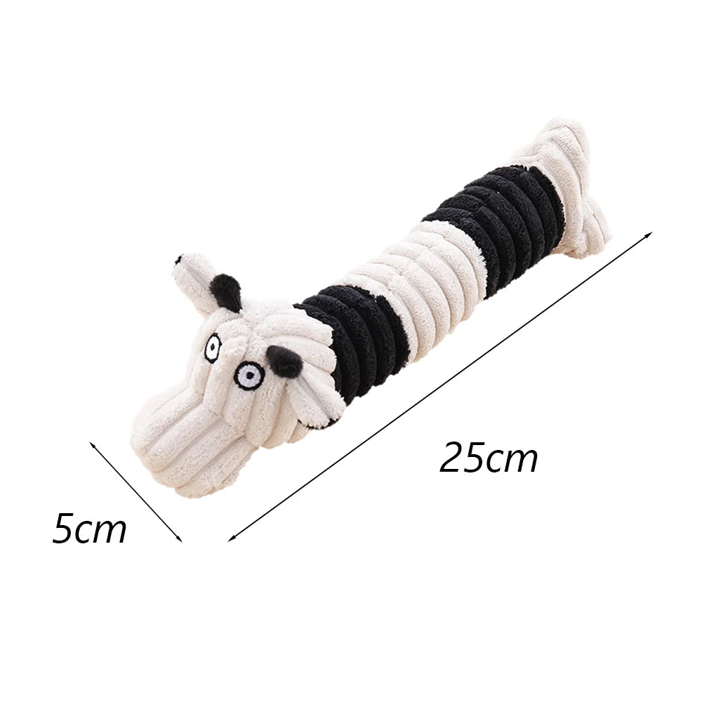 Plush Squeaky Dog Chew Toy - Interactive Teeth Cleaning Toy for Small & Medium Dogs