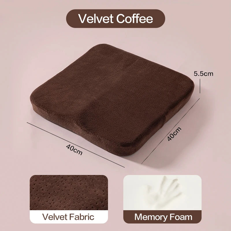 Ergonomic Memory Foam Seat Cushion for Office & Car - Anti-Hemorrhoid Tailbone Pillow for Comfort