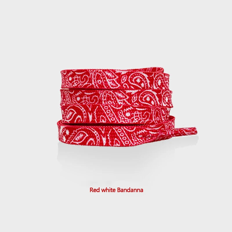 Gilding Flat Shoe Laces - Cashew Flower Hand-Painted Shoelaces for Sneakers, Basketball & Tennis Shoestrings