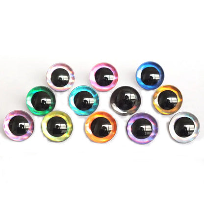 20PCS 3D Colorful Trapezoid Doll Eyes — 12 Colors, Sizes 9mm–35mm for DIY Crafting & Toy Making