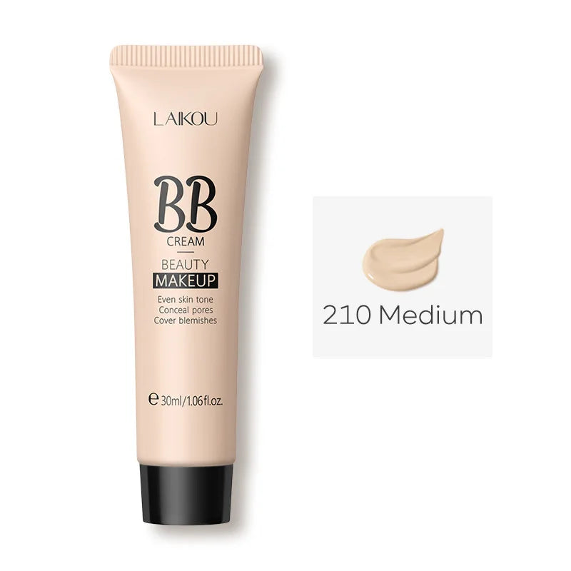 6-Color BB Cream Concealer – 30ml Liquid Foundation Primer with Natural Coverage for Face Brightening & Flawless Skin Finish