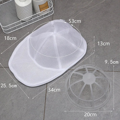 Washing Machine Hat Protector & Laundry Bag - Small Clothes Wash Bag, Anti-Deformation Mesh Organizer with Zipper