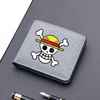 One Piece Men’s Wallet – Multi-Card Slots, Cartoon Anime Print, Portable Purse for Boys & Birthday Gifts