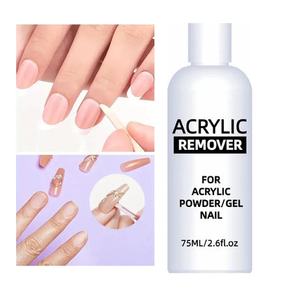 75ml Professional Acrylic Nail Remover — Liquid & Gel Polish Remover for Acrylic Nails