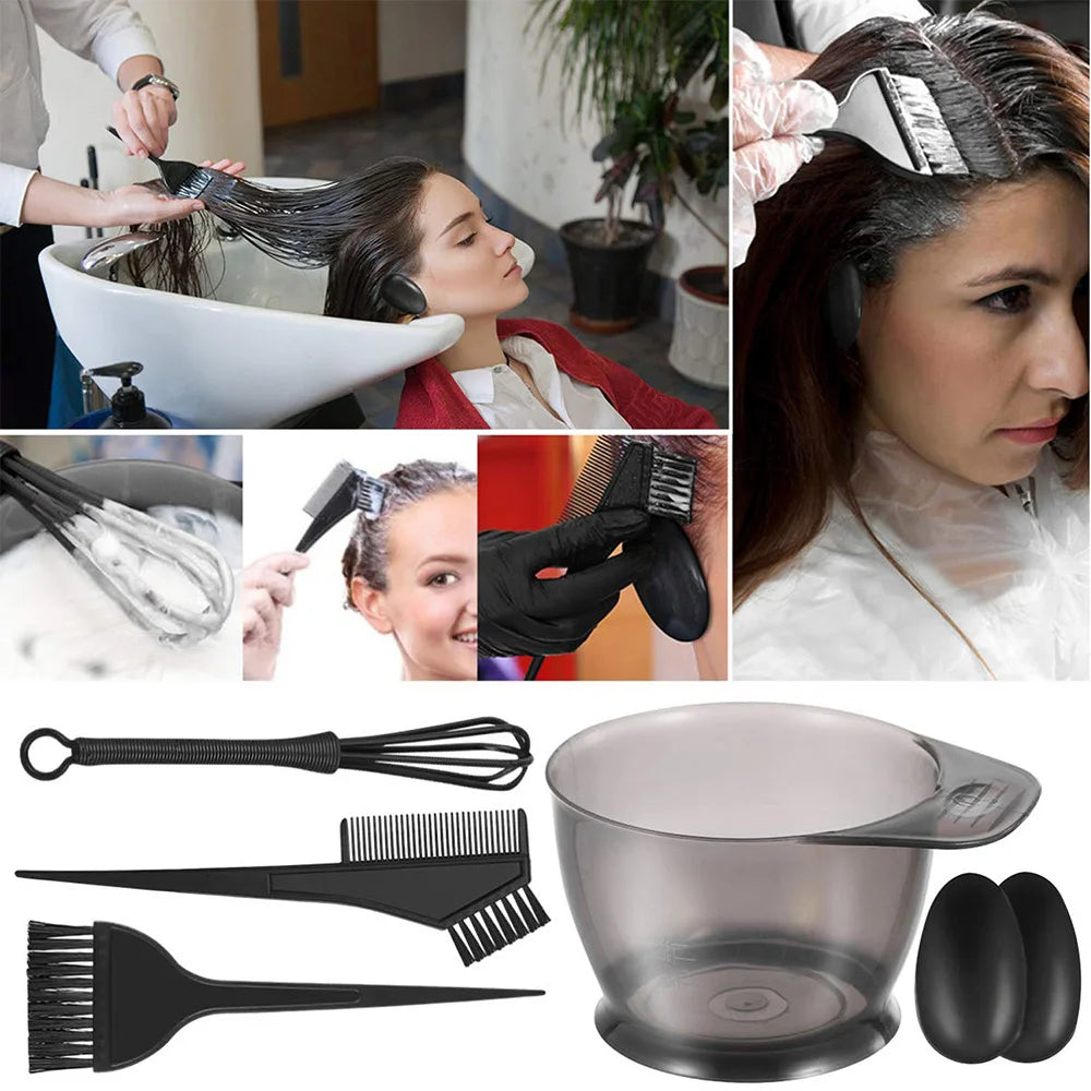 6pcs Professional Hair Coloring Kit – Hairdressing Tools for Salon & Home Use, Perfect Color Match