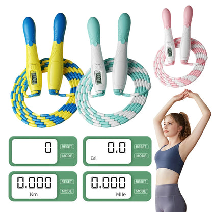Beaded Jump Rope with Counter – Adjustable Plastic Segmented Skipping Rope for Kids & Adults