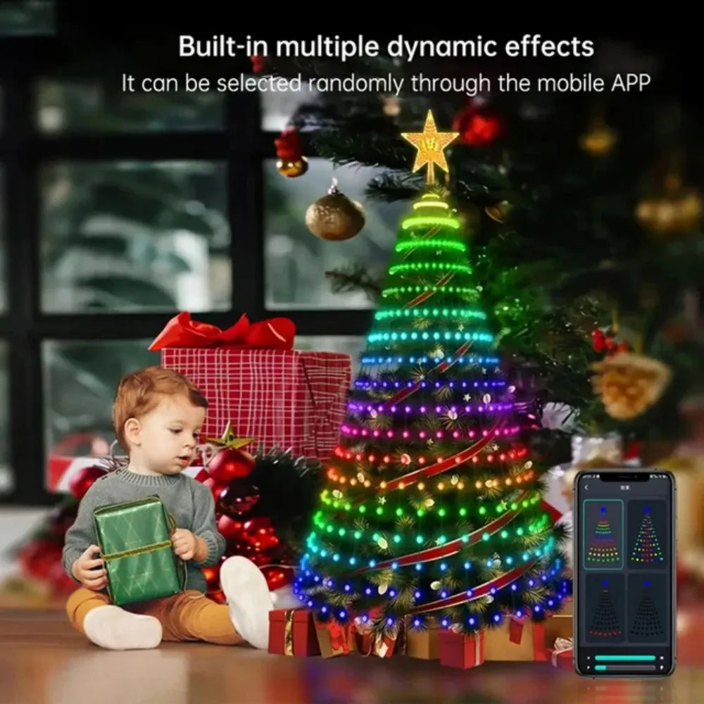 Christmas Tree Lights - 400LED RGBIC Smart Fairy String Lights with Star Topper for Indoor & Outdoor Decor