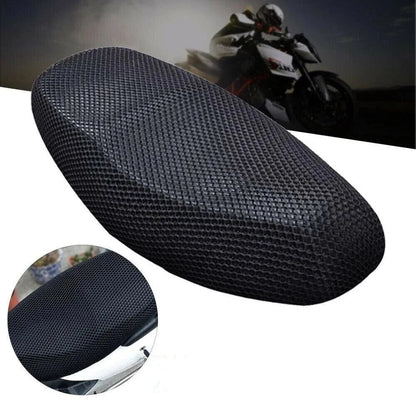 Summer Cooling 3D Mesh Motorcycle Seat Cover – Breathable Anti-Slip Scooter Cushion Protection Pad with Grid Design