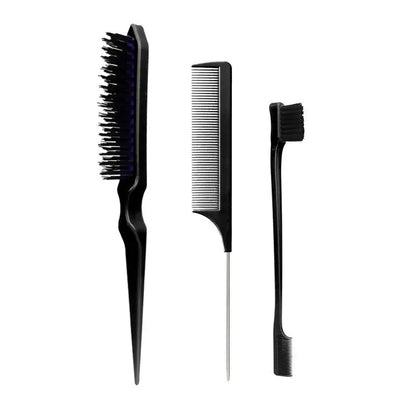 New Three-Piece Hair Brush Set – Sharp-Tail Comb, Three-Row Hair Comb, Steel Needle Mouse Tail Comb & Eyebrow Brush Tool