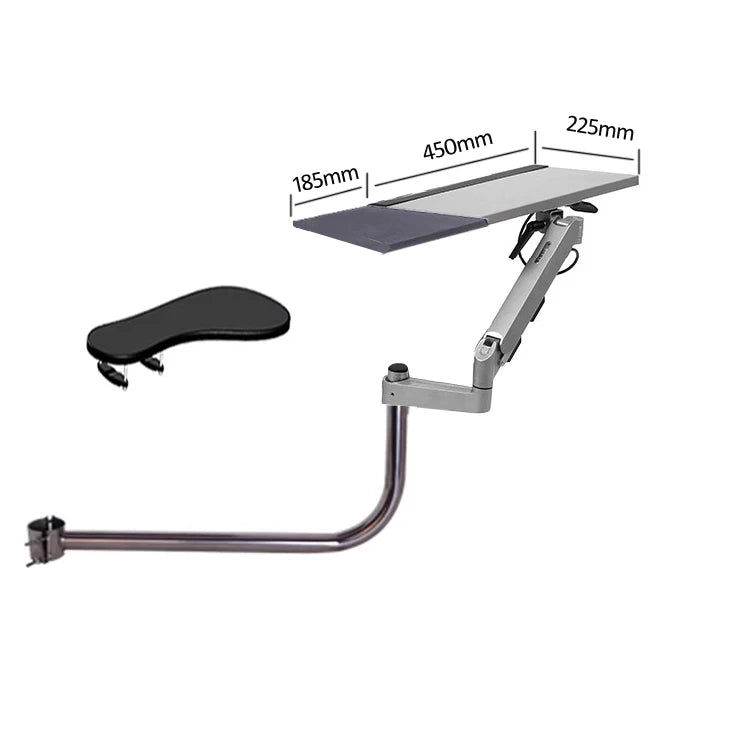 D-MOUNT OK5330 Laptop Tray Holder - Multi-Function Chair-Mounted Desk with Keyboard Plate, Full-Motion Rotation & Adjustable Stand