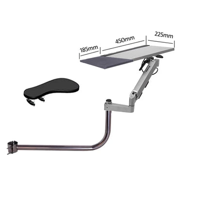 D-MOUNT OK5330 Laptop Tray Holder - Multi-Function Chair-Mounted Desk with Keyboard Plate, Full-Motion Rotation & Adjustable Stand
