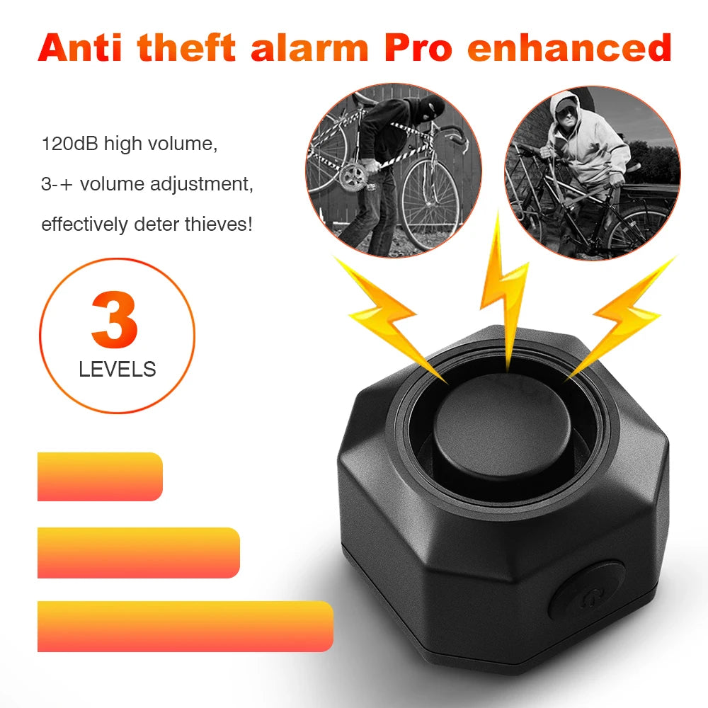 ELECTOP Wireless Bicycle Alarm & Taillight – Waterproof Vibration Anti-Theft Burglar Alarm with Remote Control Brake Sensing Safety Light for Bike & Motorcycle