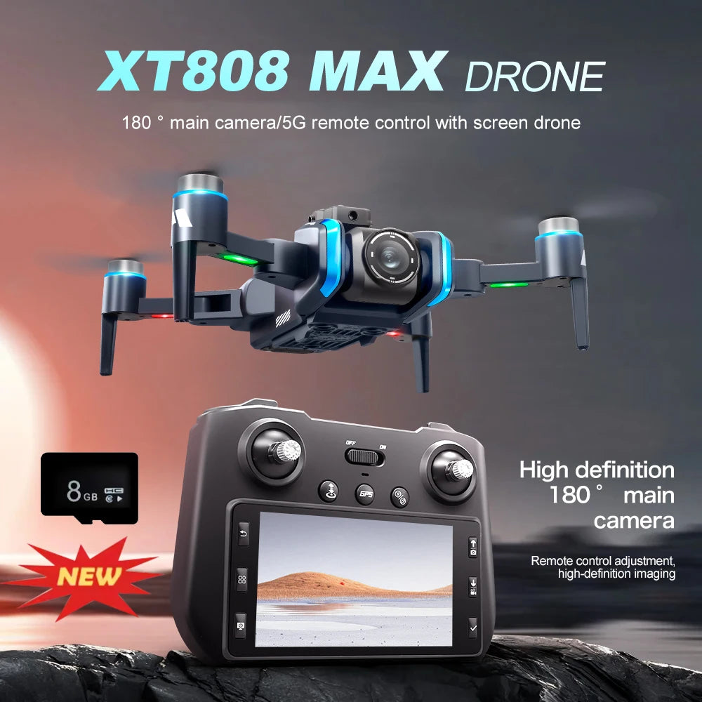 New XT808 Folding Drone – 5G Optical Flow GPS, WIFI Transmission, Professional Aerial Camera Quadcopter Toy Gift