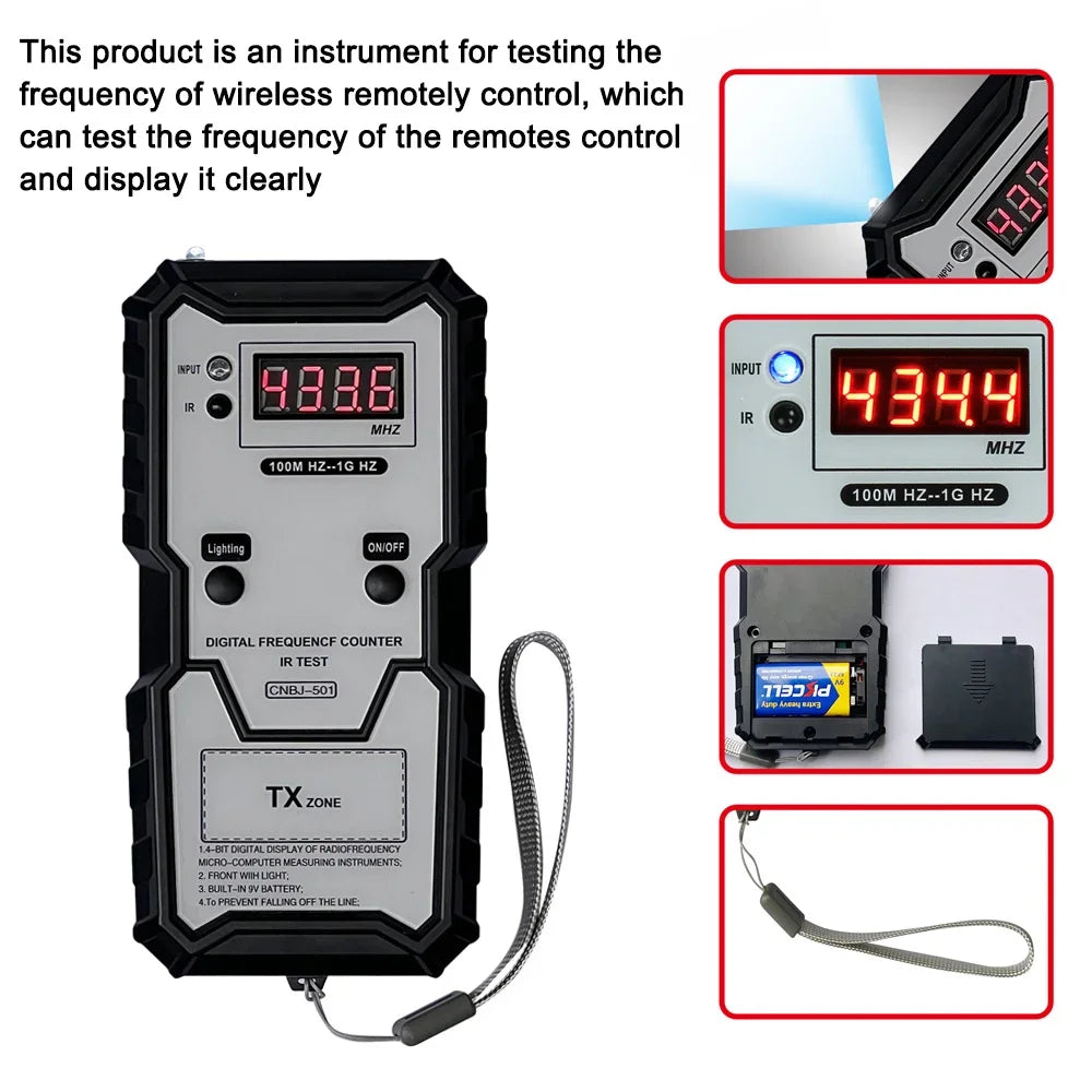 Car Keys Infrared Frequency Tester – Digital 100M-1GHz Infrared Frequency Counter with Illumination
