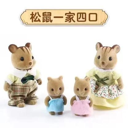 Simulation Forest Rabbit Family Playset – Mini DIY Rabbit & Bear Figure Toys for Kids Gifts