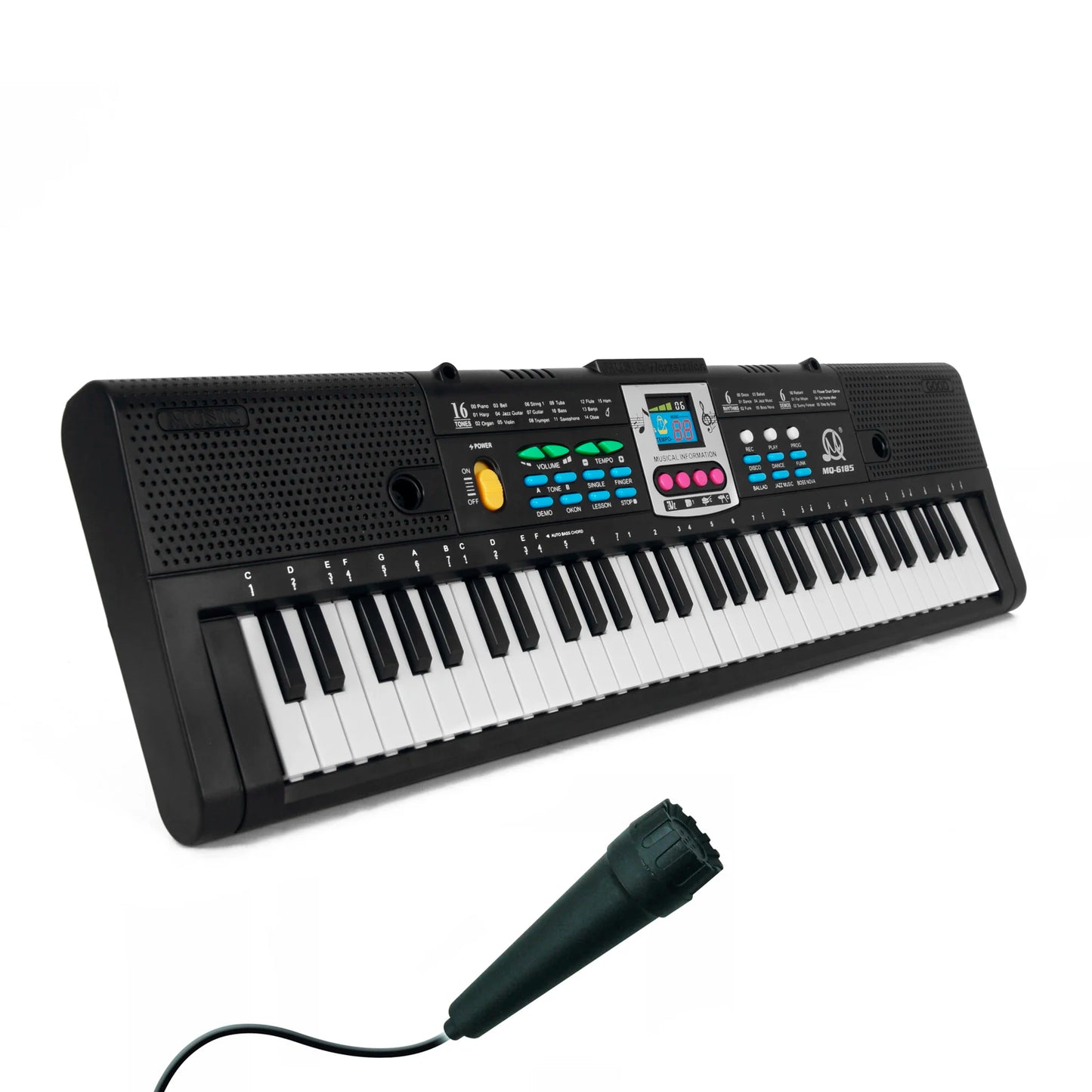 61 Key Digital Piano Keyboard - Multifunction Electric Piano with Microphone for Kids, Students & Beginners