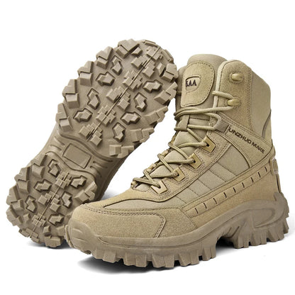 Men's Tactical Hiking Boots - Shock-Absorbing Non-Slip Desert Boots for Winter Outdoor Camping & Trekking